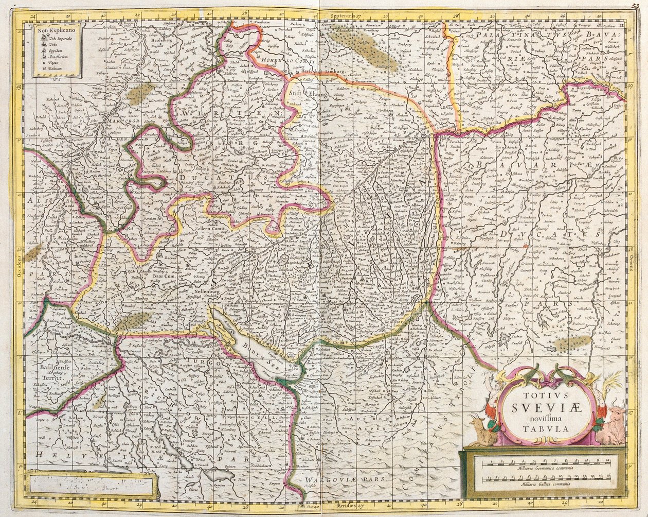 Swabian kartta (Saksa) (etsaus tekijältä Frederick de Wit