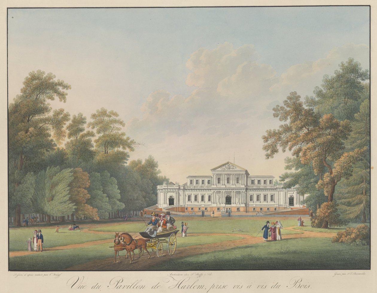Vue du Pavillon de Harlem, palkinto vastaan Bois tekijältä Frederik Christiaan Bierweiler