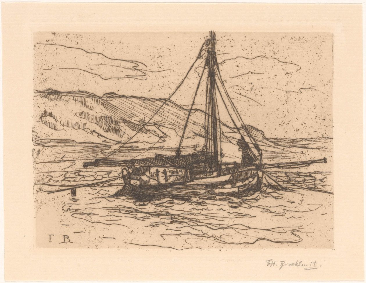 Katkarapuvene merellä tekijältä Frederika Henriëtte Broeksmit (signed by artist)