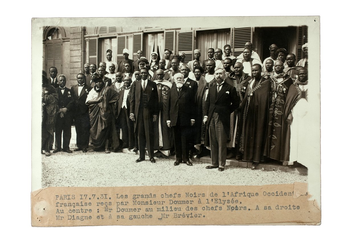 Ranskan Länsi-Afrikan päälliköt, Ranska, 17. heinäkuuta 1931 (gelatiinihopeaprintti) tekijältä French Photographer