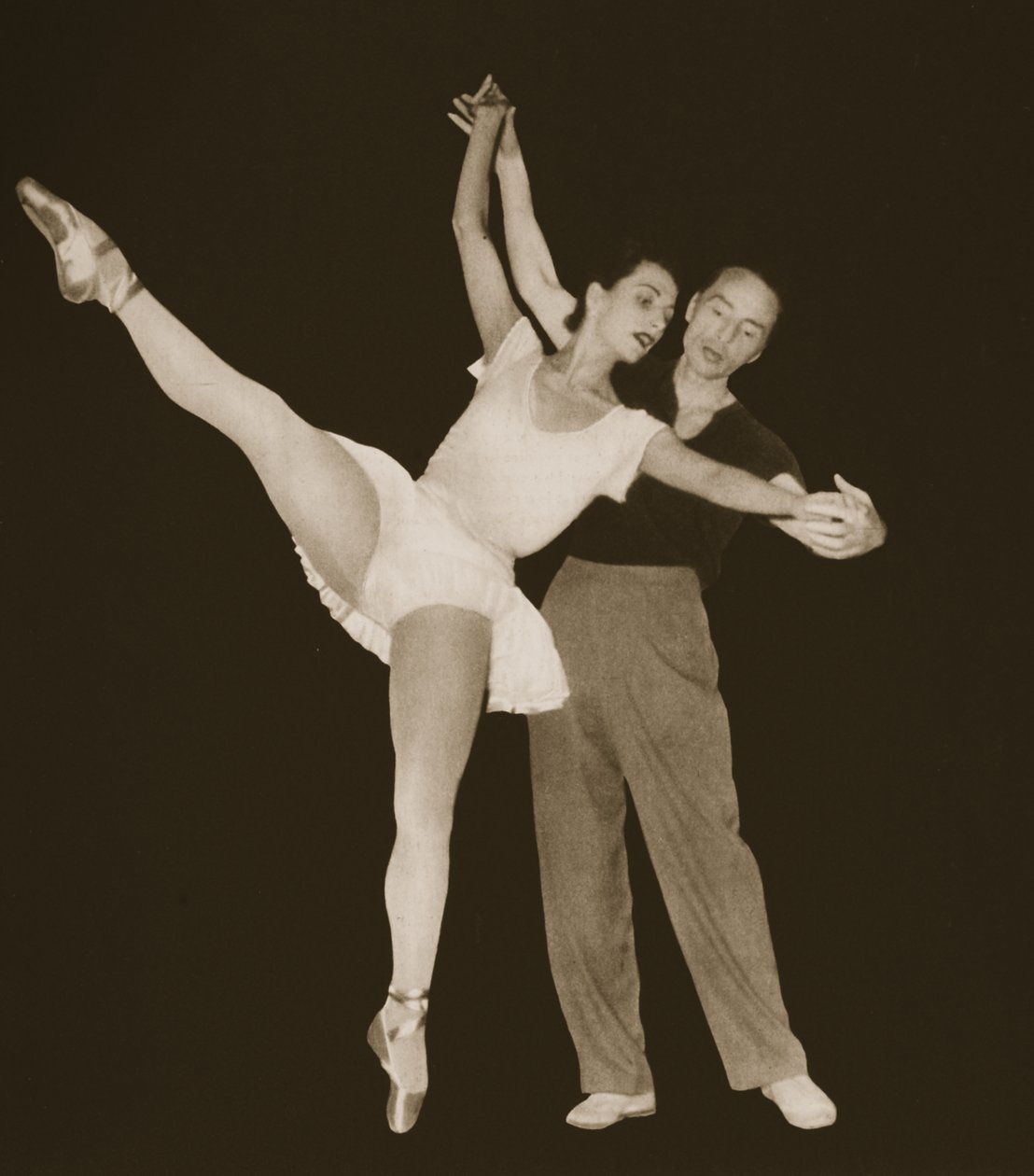 George Balanchine ja Tamara Toumanova, Grand Ballet de Monte-Carlosta, 1949 (syväpaino) tekijältä French Photographer