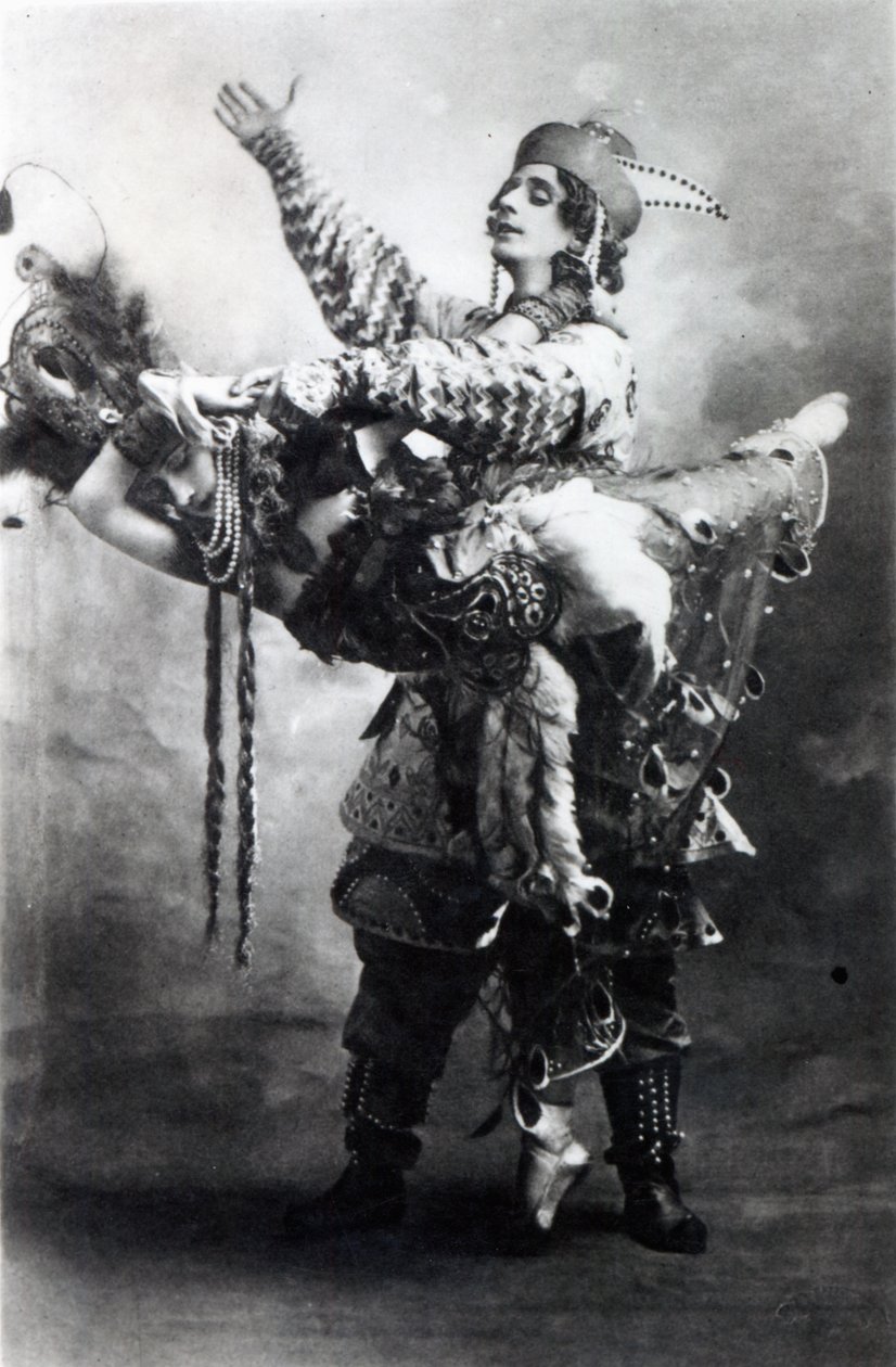 Tamara Karsavina ja Michel Fokine "Tulipalolinnussa", 1910. tekijältä French Photographer
