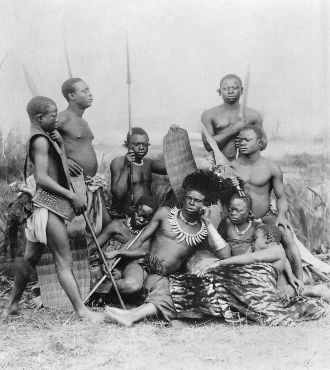 Warriors, Belgian Kongo, 1894 tekijältä French Photographer