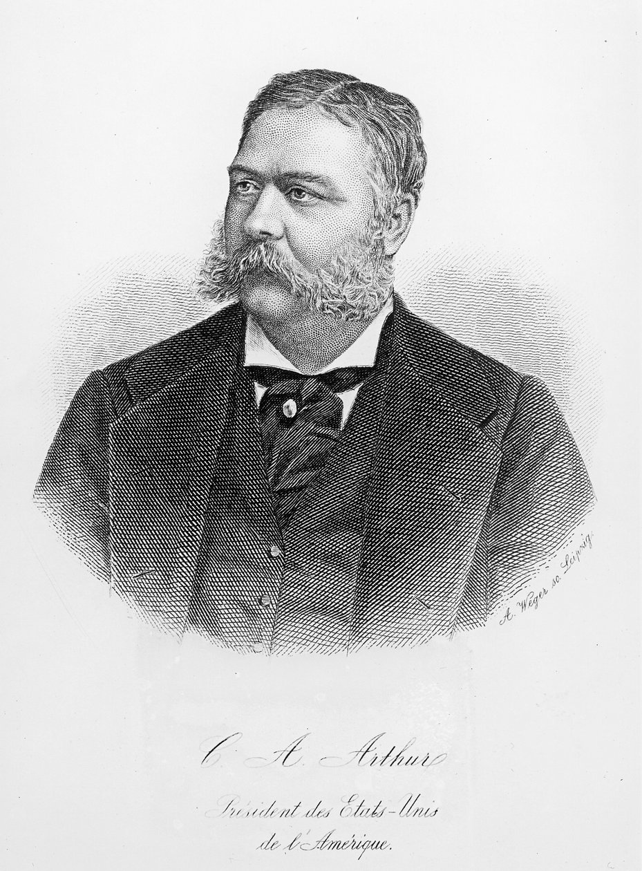 Chester Alan Arthur (1829-86), kaiverrus A. Weger tekijältä French School