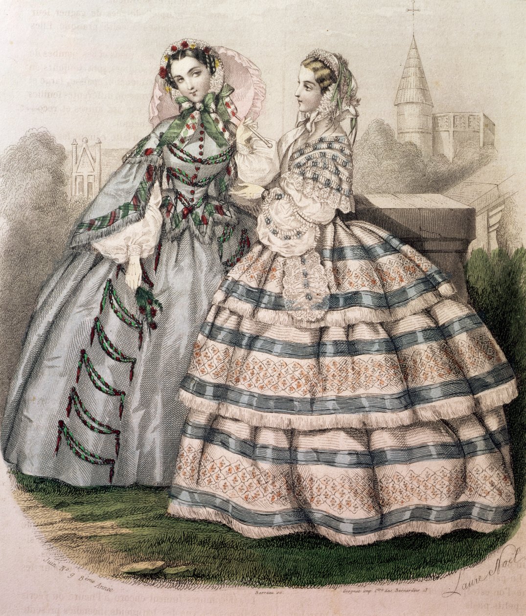 Päivämekko vuodelle 1858, kaivertaja Barreau tekijältä French School