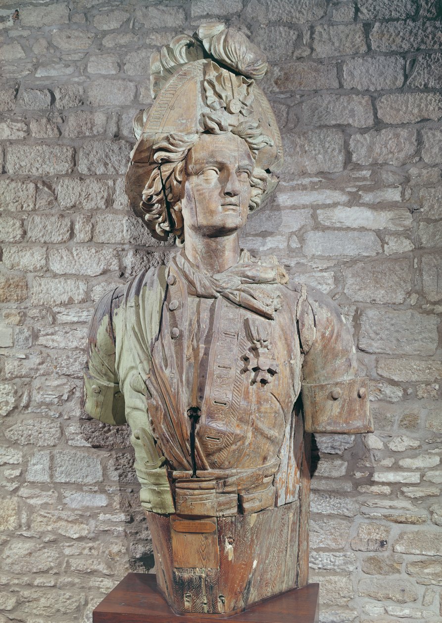Rene Duguay-Trouinin (1673-1736) hahmopää (puuta) tekijältä French School