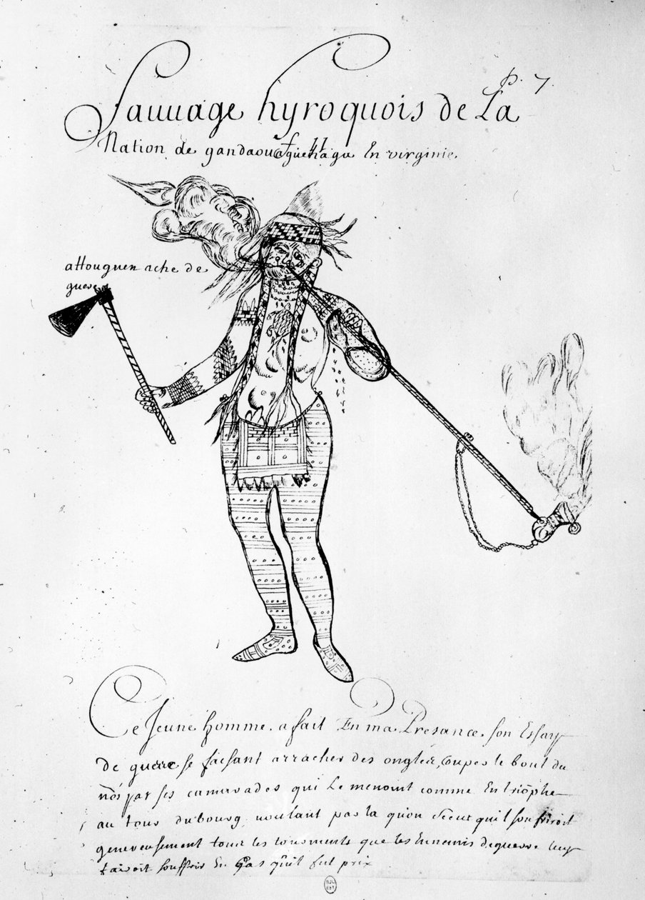 Irokeesi-intiaani Kanadasta, "Raretes des Indes Sauvages" tekijältä French School