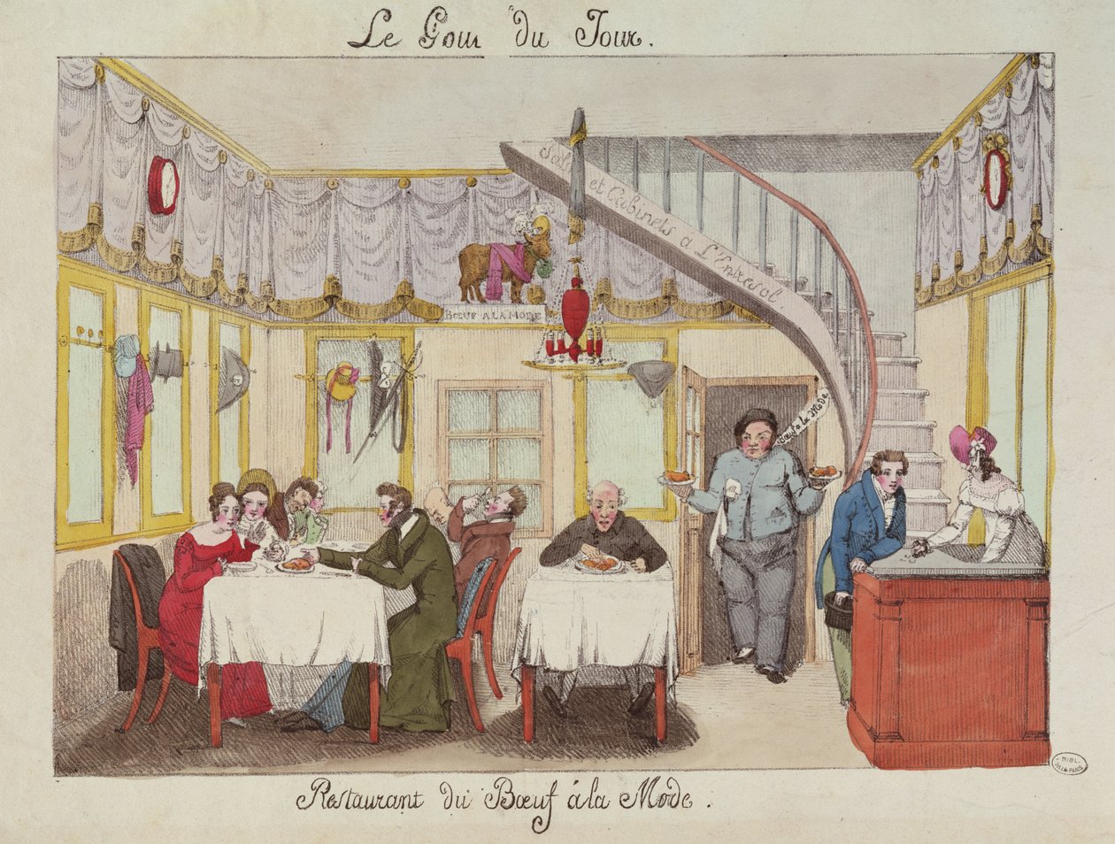 Beef a la Mode, rue Valois, Paris, Le Gout du Jour, n. 1830 (katso myös 167981) tekijältä French School
