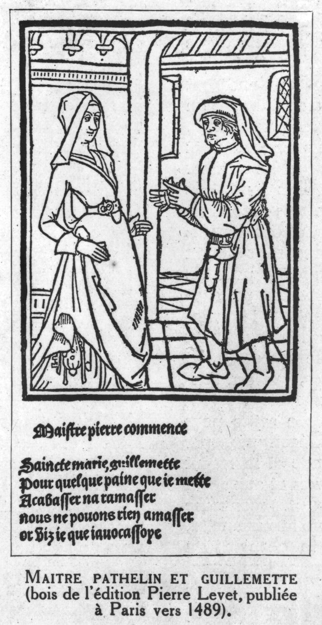 Maitre Pathelin ja Guillemette, kuvitus teoksesta 