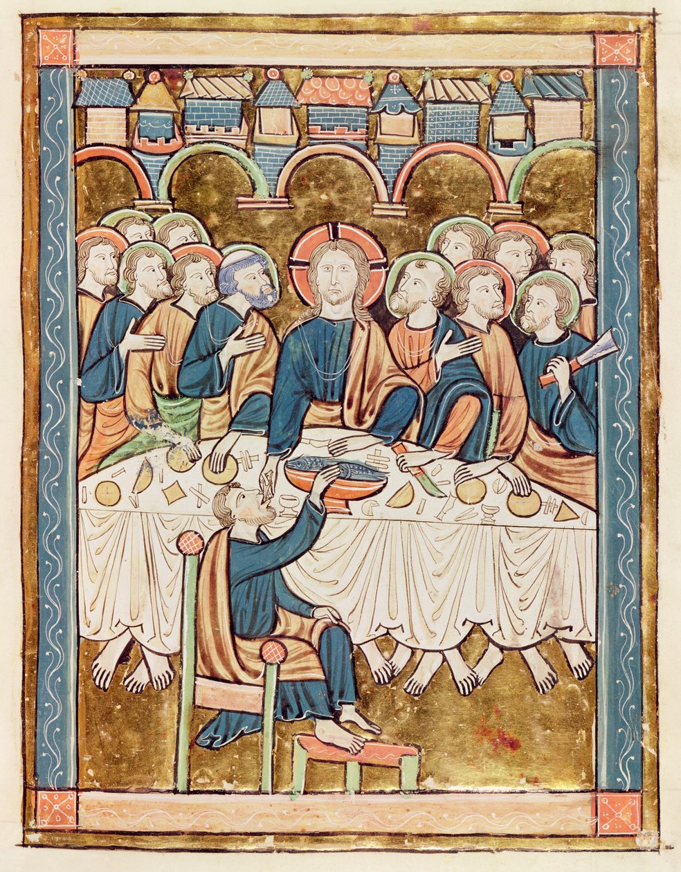 Ms 3016 fol.14 Viimeinen ehtoollinen, 