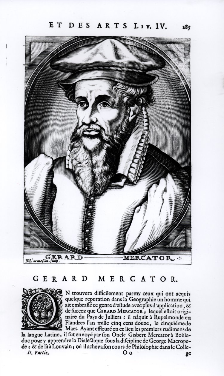 Nicolas II de Larmessinin kaivertama Gerard Mercatorin (1512-94) muotokuva (fl. 1654-94) tekijältä French School