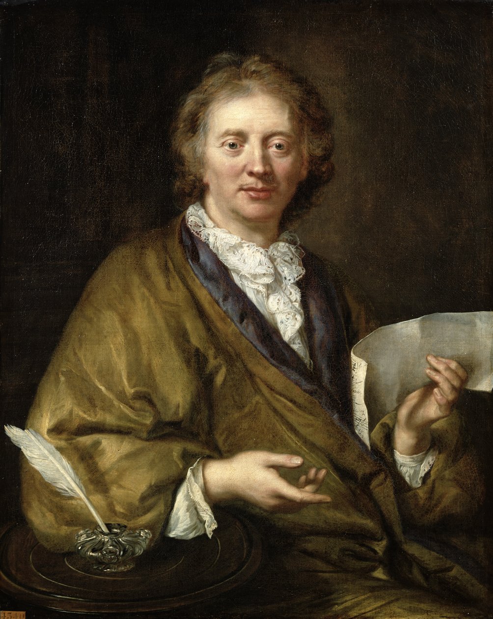 Miehen muotokuva, jonka oletetaan olevan Francois II Couperin (1668-1733) tekijältä French School