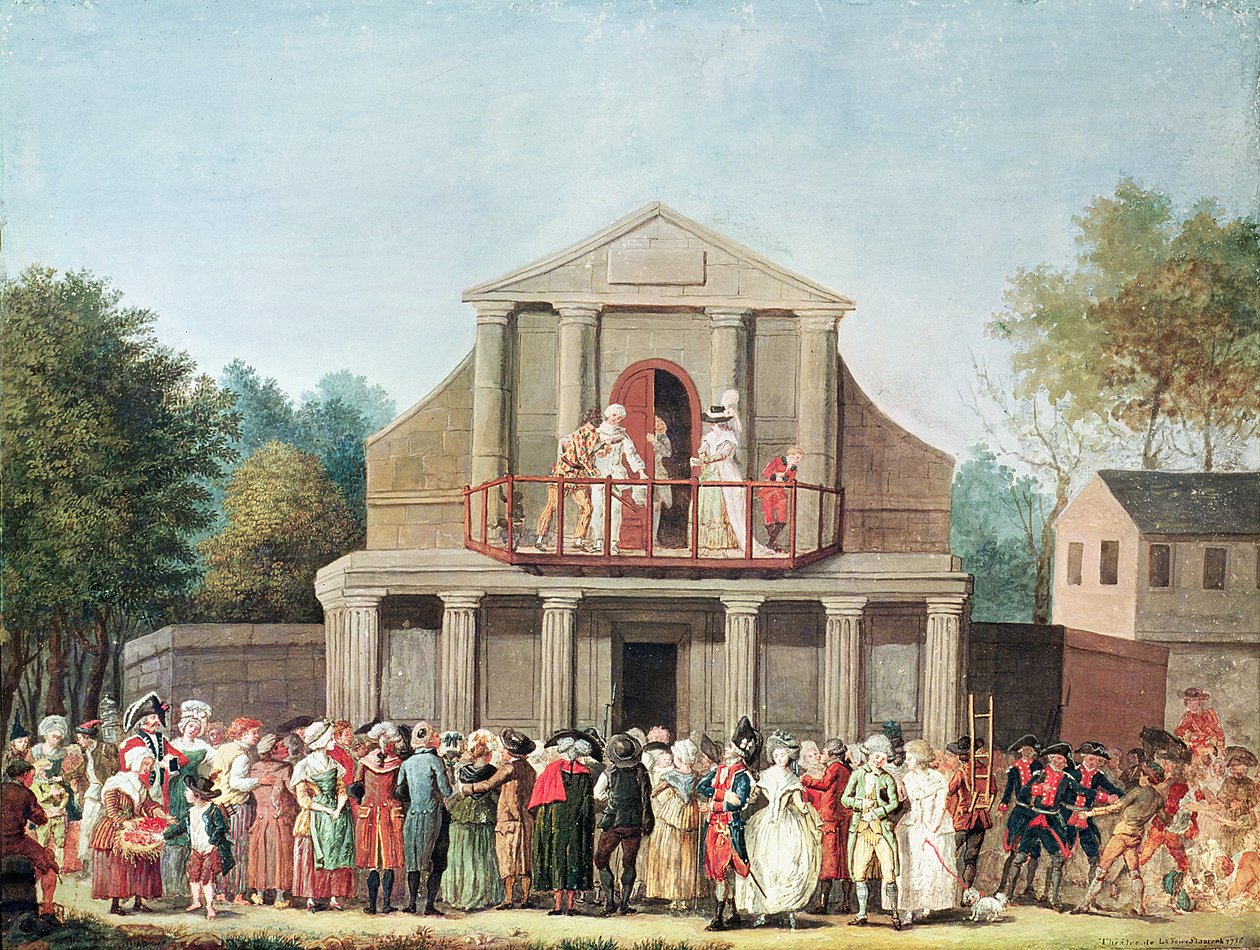 Teatteriesitys Saint-Laurentin messuilla, 1786 tekijältä French School