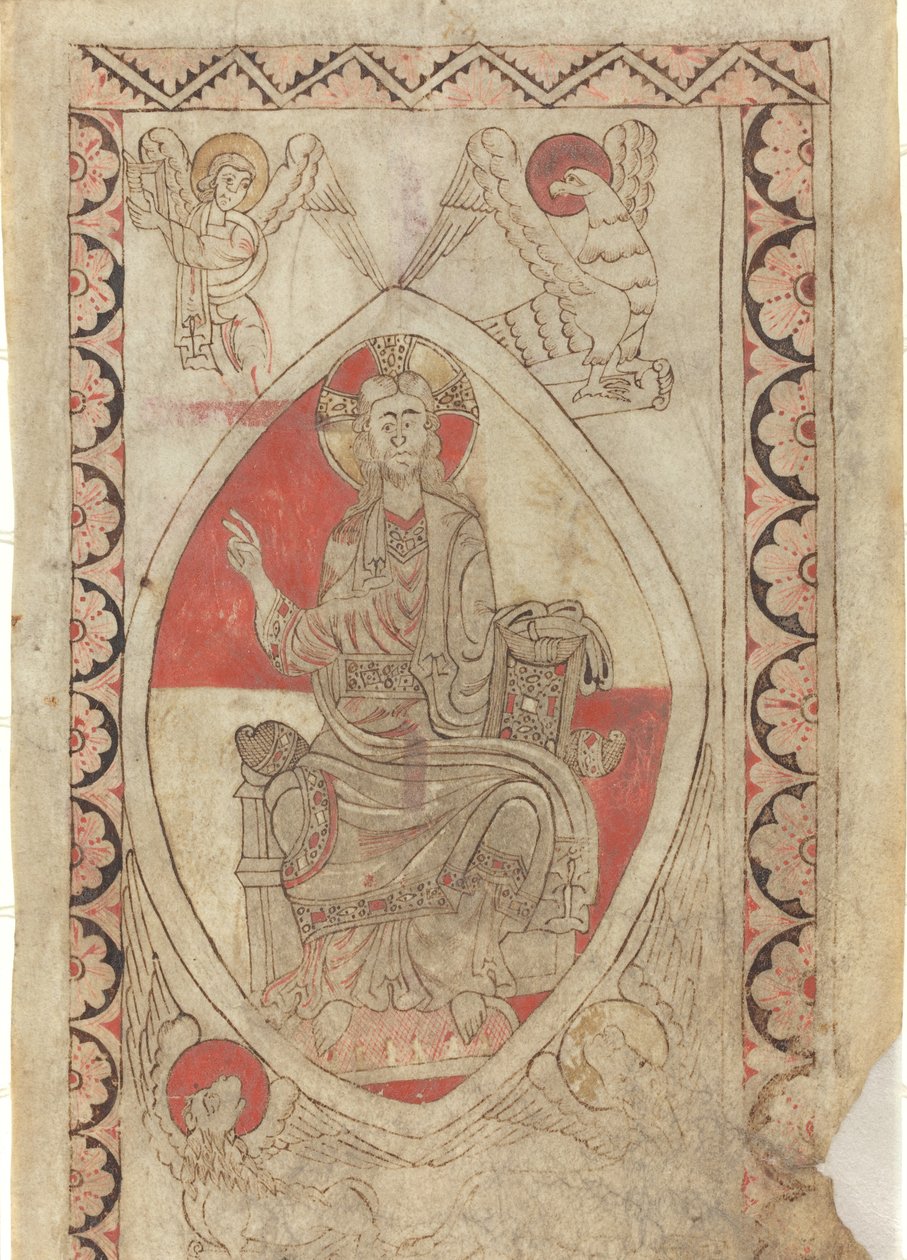Kristus Majesteetissa [recto] tekijältä French 12th Century
