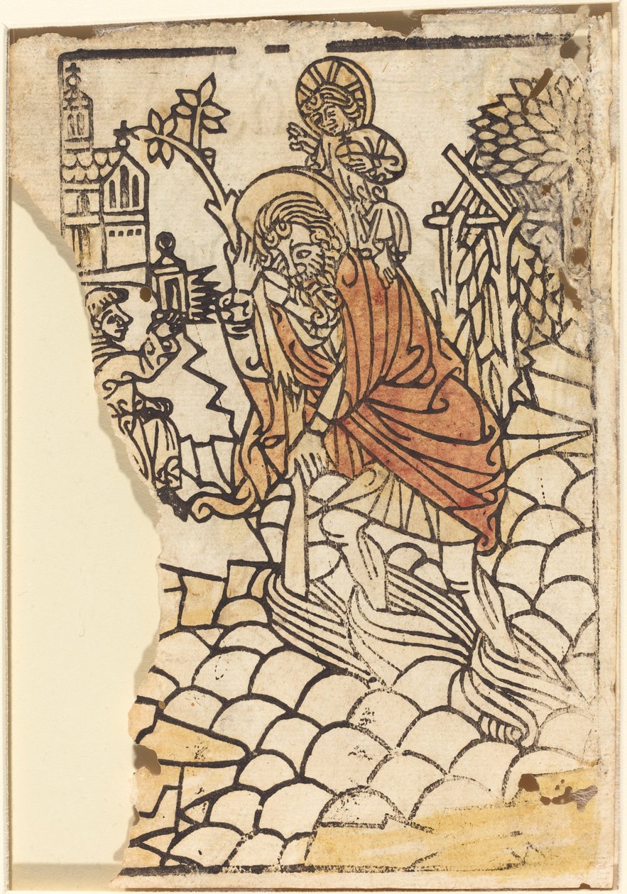 Pyhä Christopher [recto] tekijältä French 15th Century