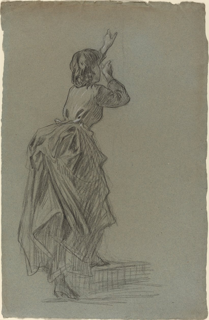 Nuori nainen kiipeämässä askelta tekijältä French 19th Century