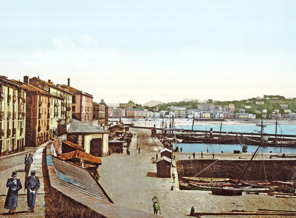 San Sebastianin satama, Espanja, 1890-1900 tekijältä French Photographer