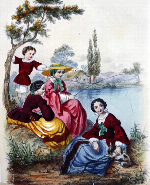 Kalastusjuhlat (väri litho) tekijältä French School