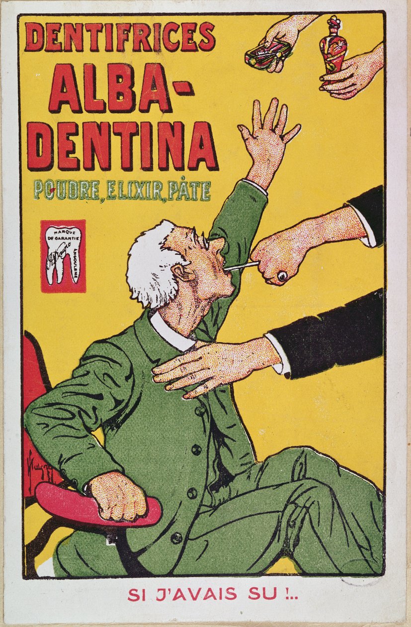 Mainos Alba-Dentina-hammastahnasta, n. 1900 tekijältä French School