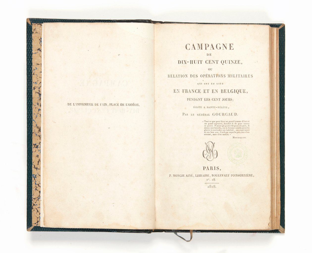 "Campaign of 1815", kirjoittanut Gaspard Gourgaud tekijältä French School