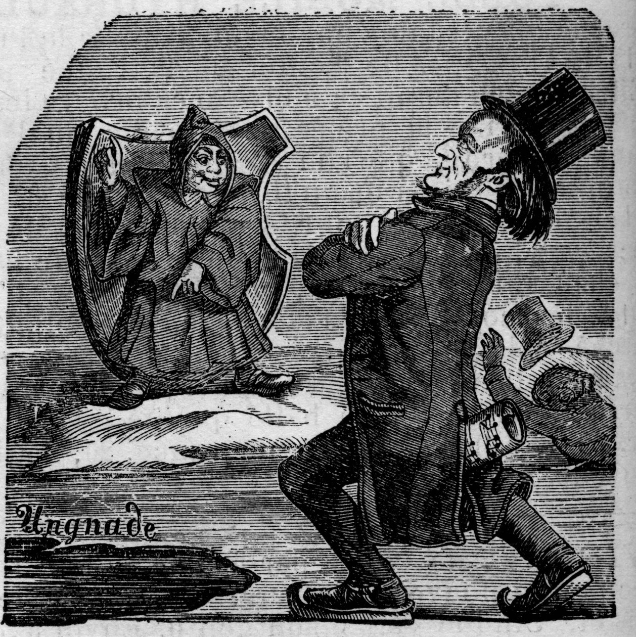 Caricatura del compositor alemany Richard Wagner (1813-1883) finlandès tekijältä French School