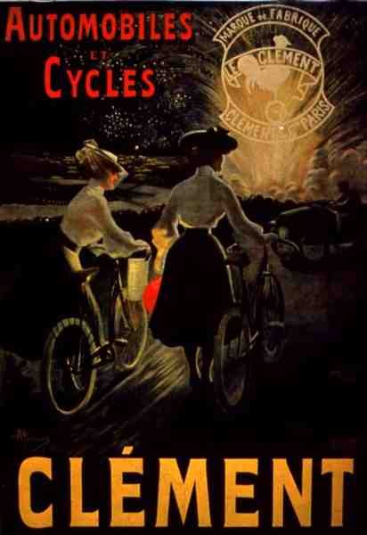 "Clement Automobiles and Cycles", Pariisi (väri litho) tekijältä French School