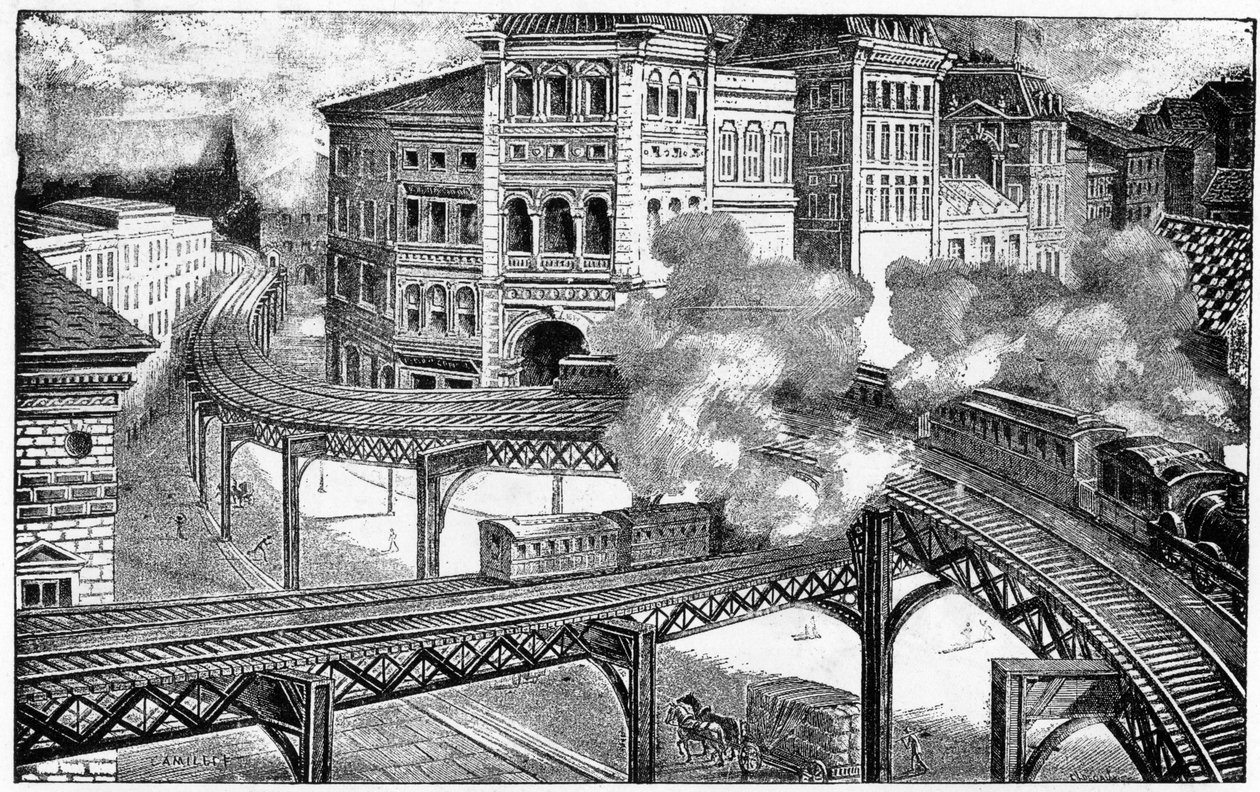 Elevated Railways of New York, 1893 tekijältä French School