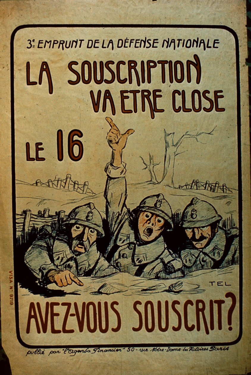 Ranskan WWW War Bonds -juliste, 1914-1918 tekijältä French School