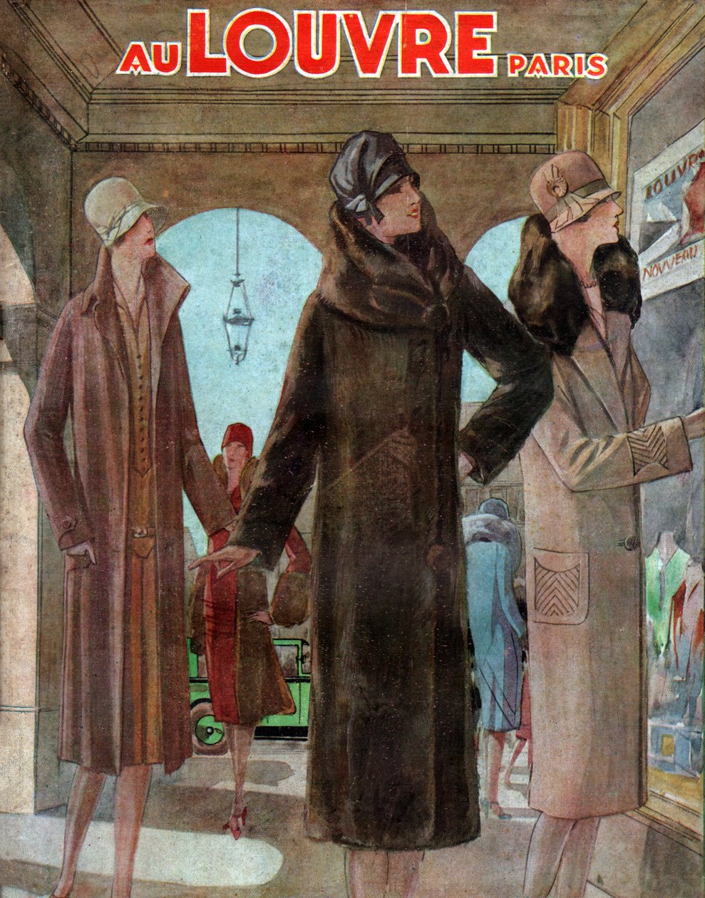 Furs rue de Rivoli, Pariisi. 1928 (kaiverrus) tekijältä French School