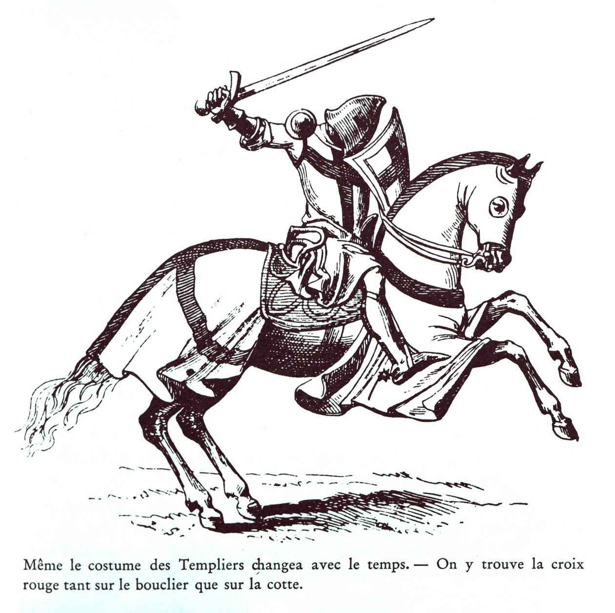 Kuva temppeliritarista (kaiverrus) tekijältä French School