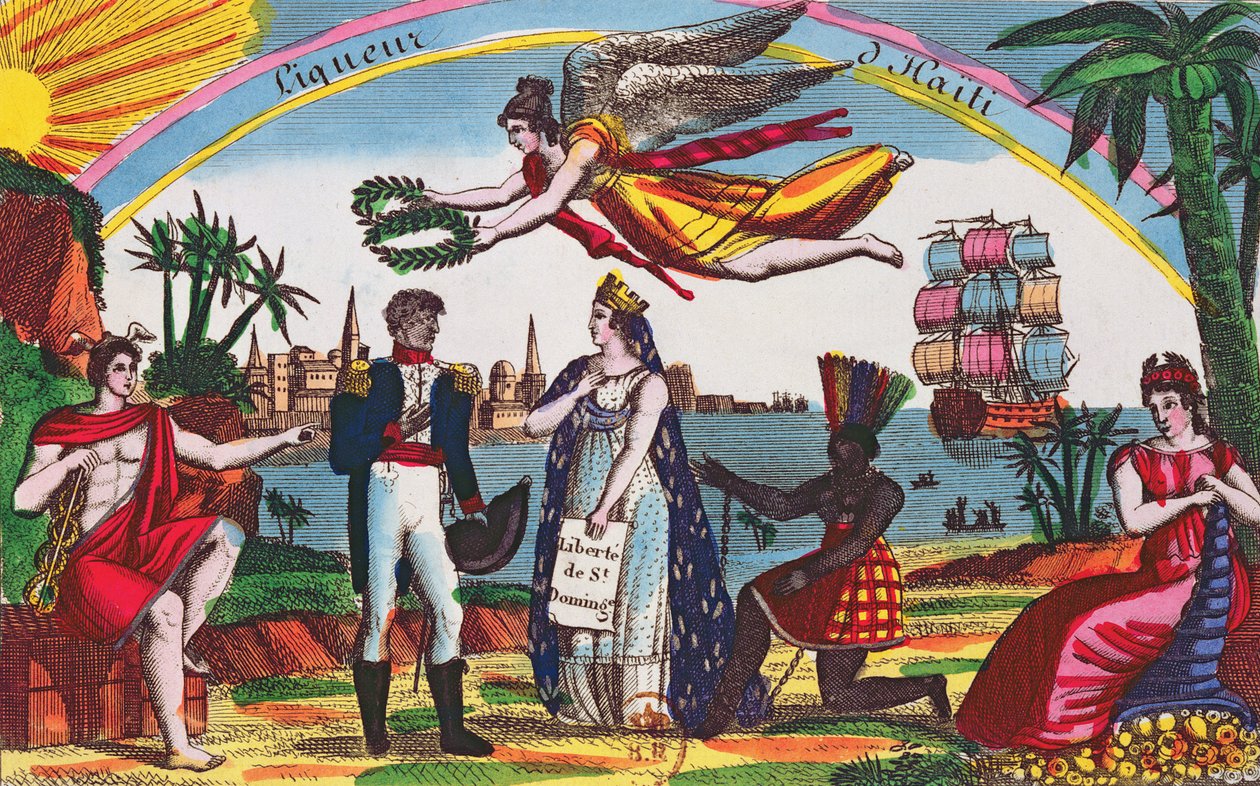 Liqueur dHaitin etiketti, n. 1830 tekijältä French School