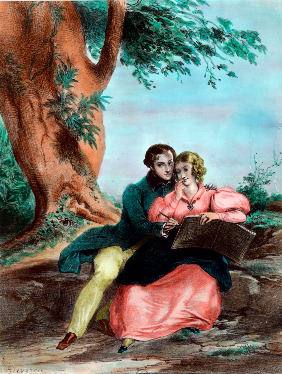 Maisema lecon. 1800-luvun kaiverrus. Yksityiskokoelma. tekijältä French School