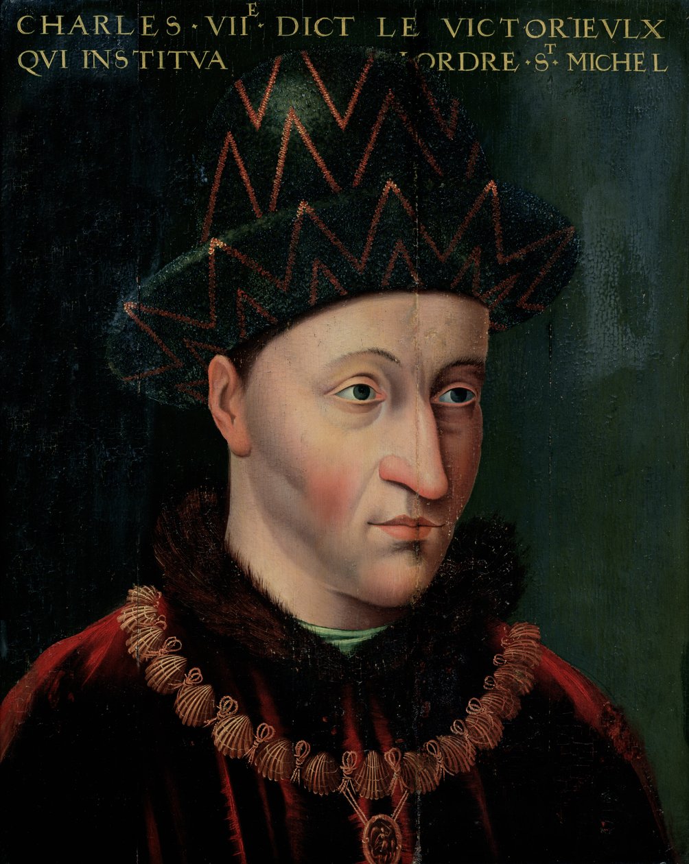 Kaarle VII:n muotokuva (1403-1461) tekijältä French School
