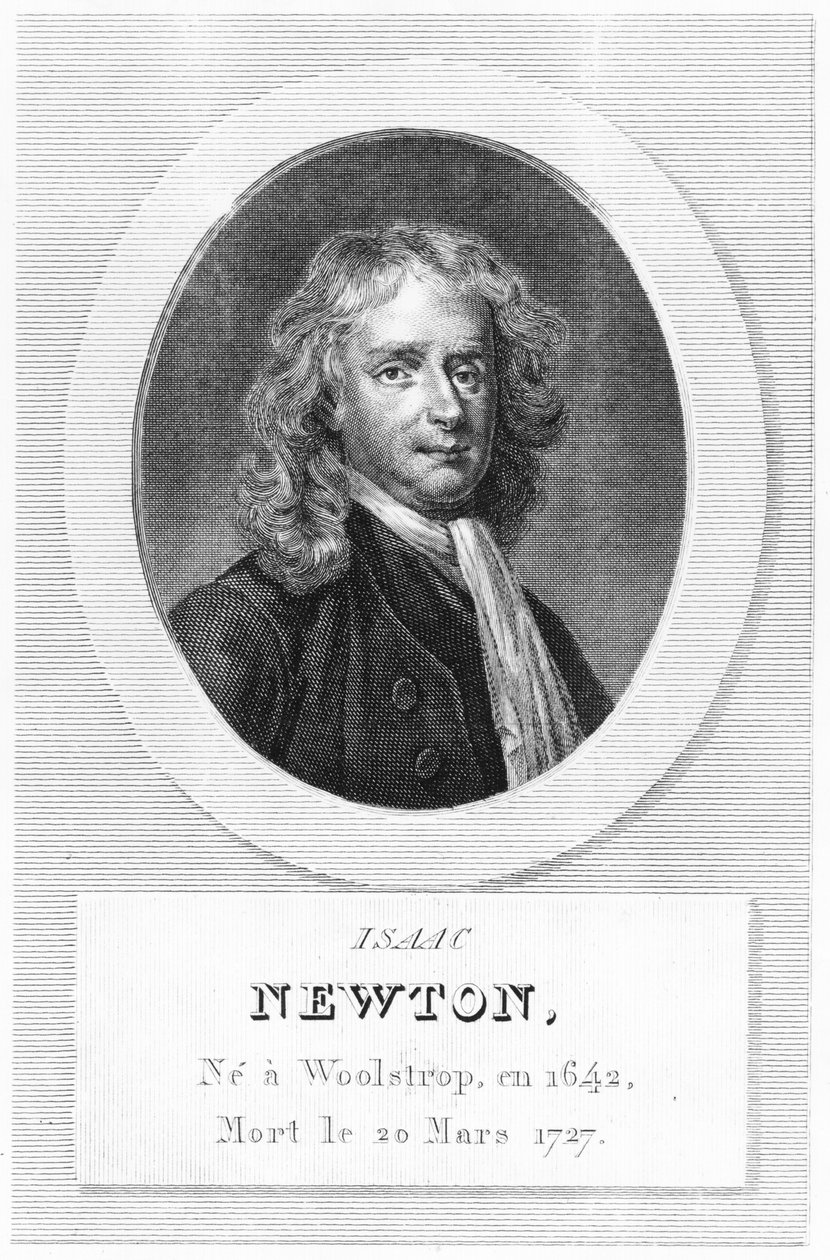 Sir Isaac Newtonin (1642-1727) muotokuva tekijältä French School