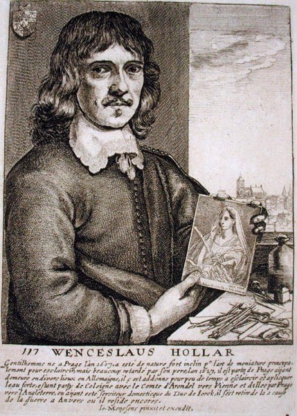 Wenceslaus Hollarin (1607-77) muotokuva (kaiverrus) tekijältä French School