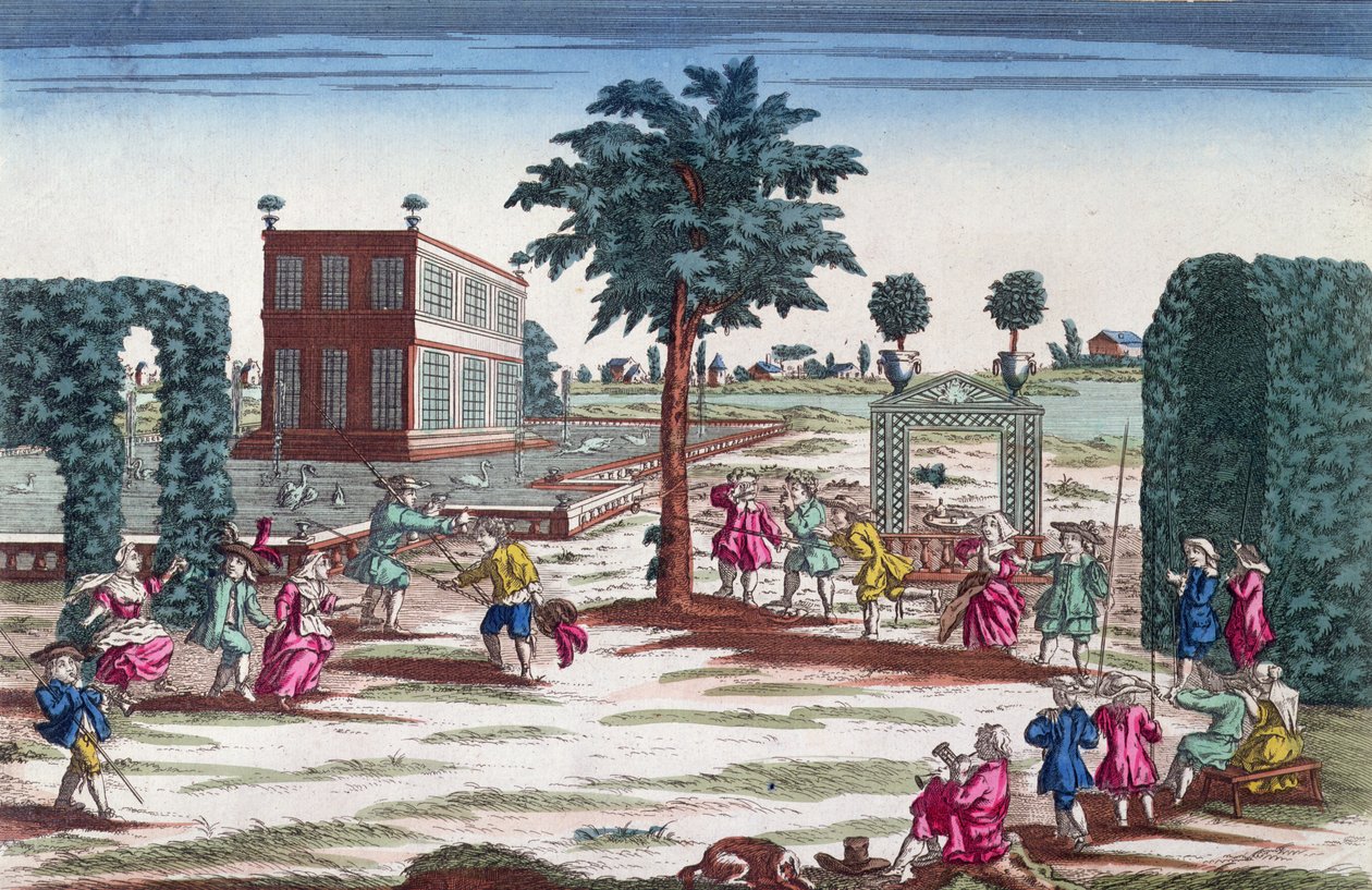 "Ring Game" Espanjassa (värillinen kaiverrus) tekijältä French School