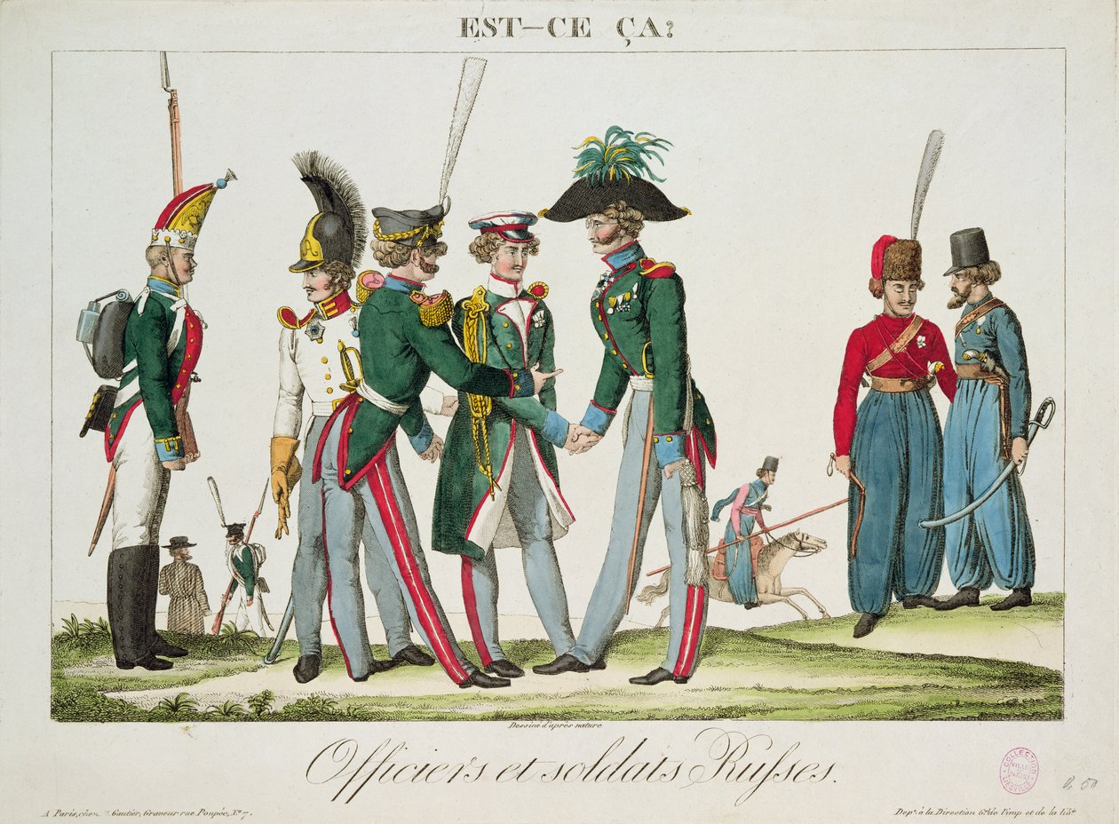Venäjän upseerit ja sotilaat, 1815 tekijältä French School