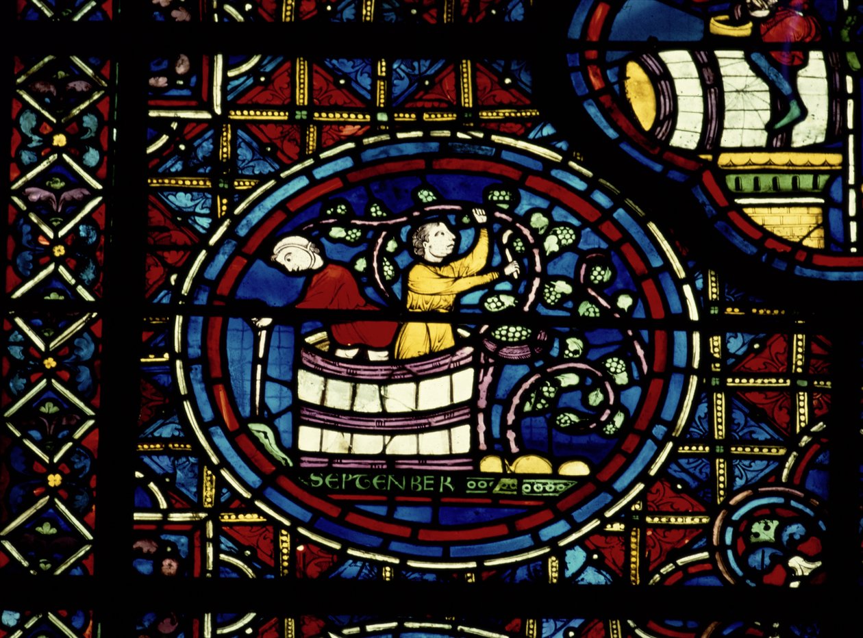 Syyskuu, Zodiac-ikkunasta, 1200-luku tekijältä French School