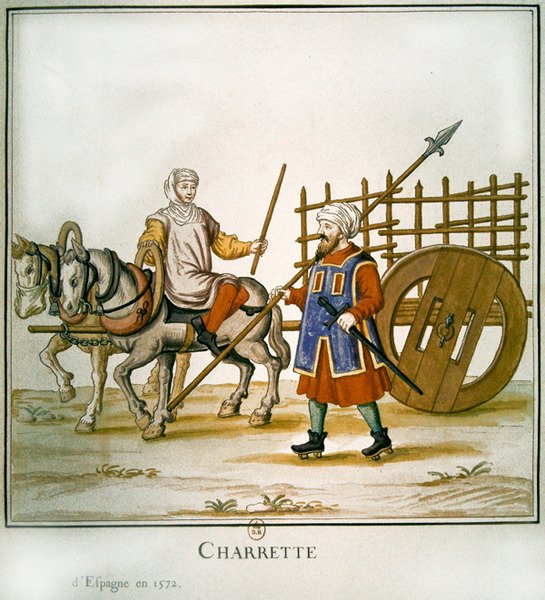 Espanjalainen kärry, 1672 (wc paperilla) tekijältä French School
