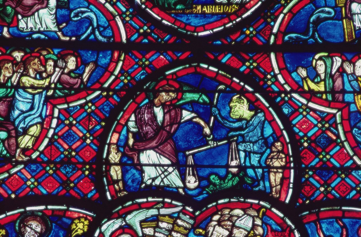 Pyhä Mikael punnitsee sieluja, 1200-luku tekijältä French School