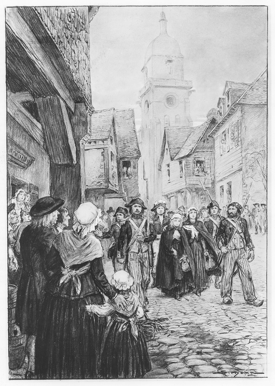 Lucile de Chateaubriandin pidätys (litho) tekijältä French School