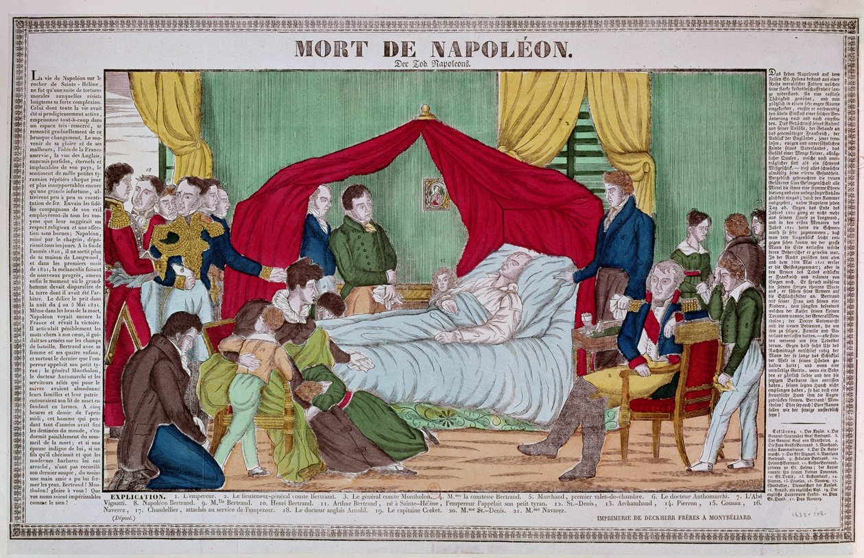 Napoleon Bonaparten (1769-1821) kuolema n. 1840 tekijältä French School