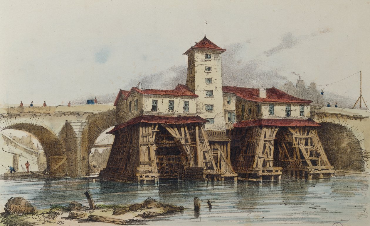 Pont Notre Damen pumppu, 1836 tekijältä French School