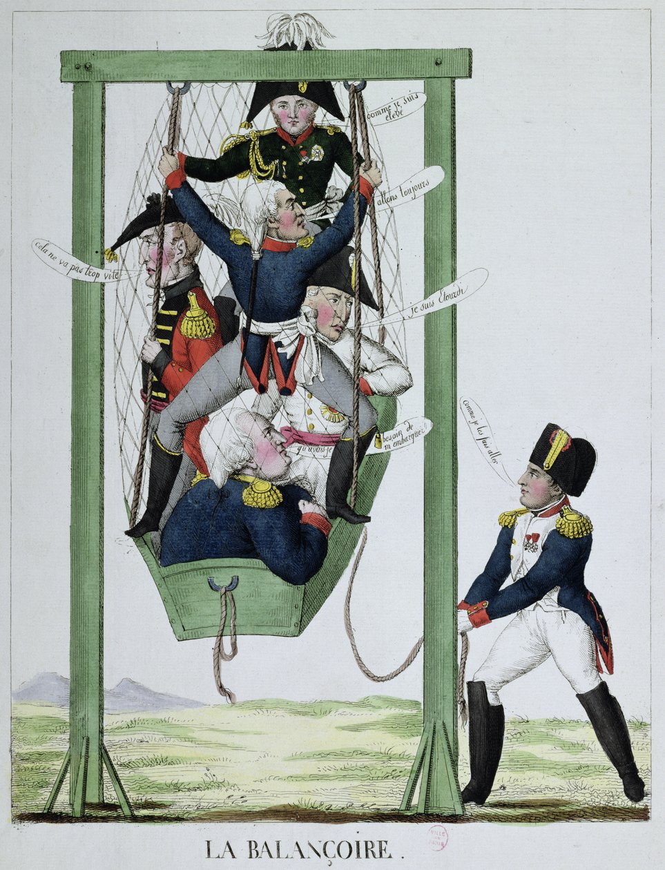 Swing, karikatyyri Napoleonista (1769-1821), n. 1814 tekijältä French School