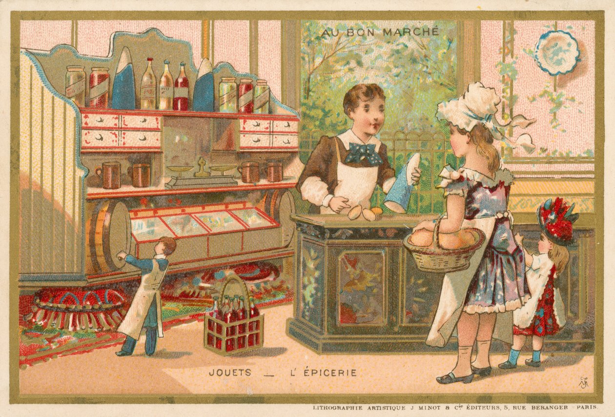 Lelut - ruokakauppa (chromolitho) tekijältä French School