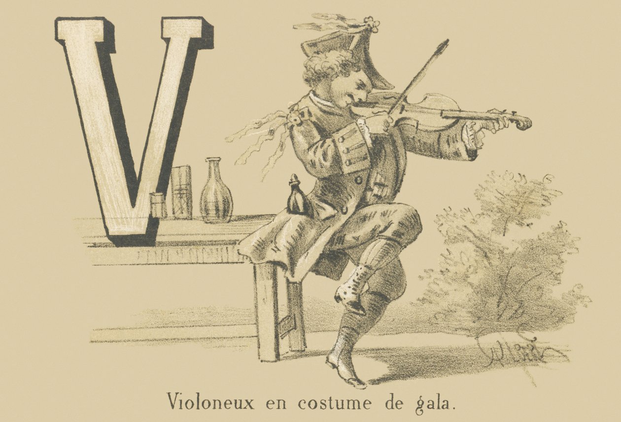 V: Viulunsoittaja gaala-asussa tekijältä French School