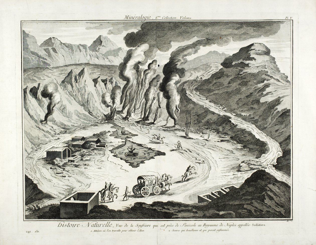 Näkymä Solfatara-tulivuorelle, Pozzuoli, Napoli tekijältä French School