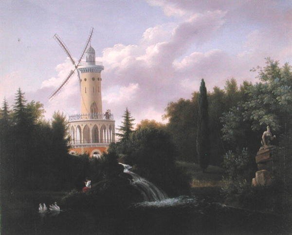 Tuulimylly Folie-Beaujonissa Pariisissa, noin 1830 tekijältä French School