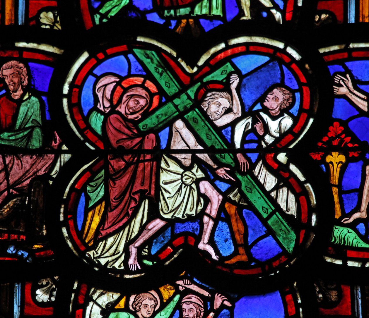 Via Crucis -tietä kuvaava ikkuna w0 tekijältä French School