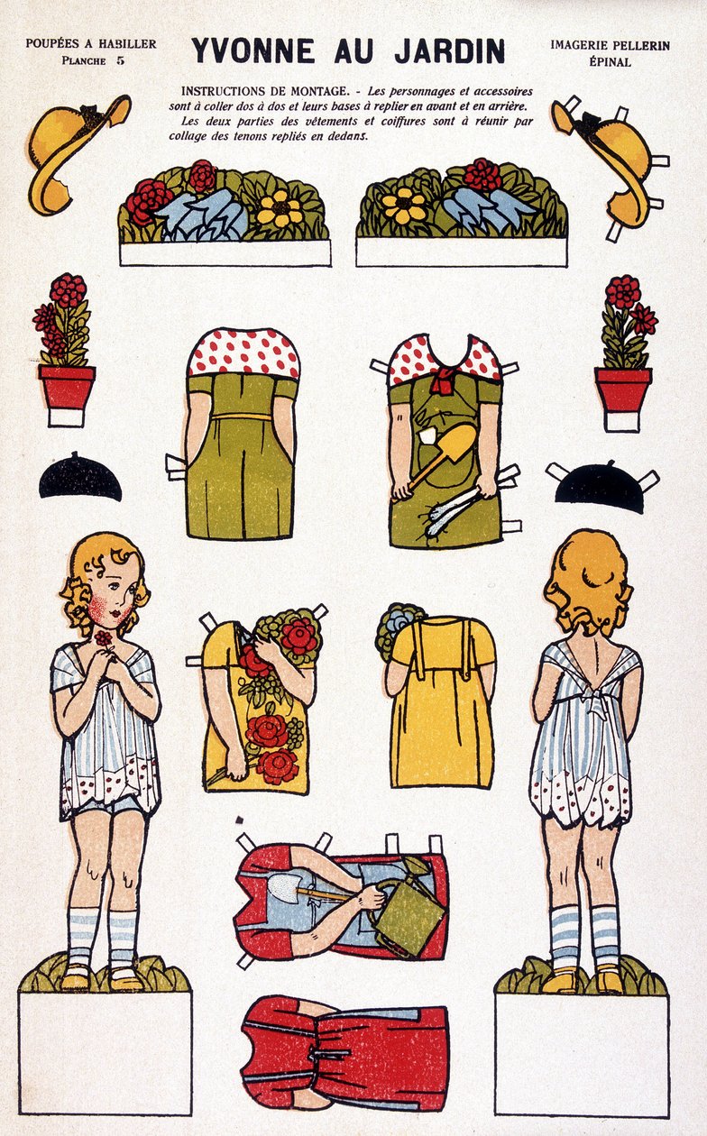 Yvonne puutarhassa: decoupage. 1800-luvulla. tekijältä French School